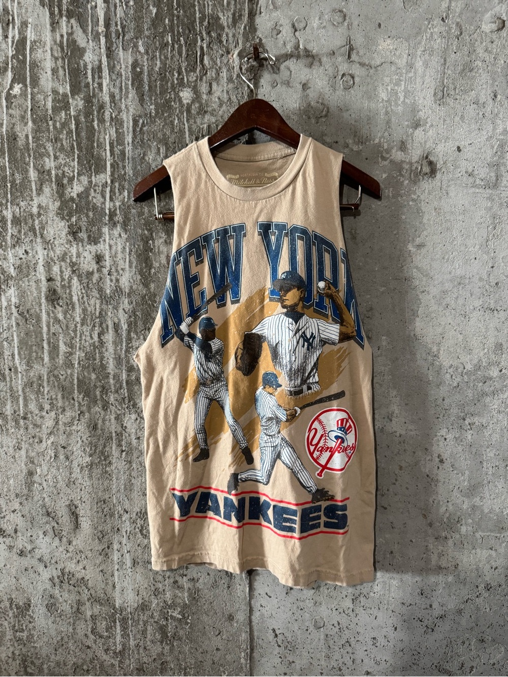 Beige Graphic Tank Top